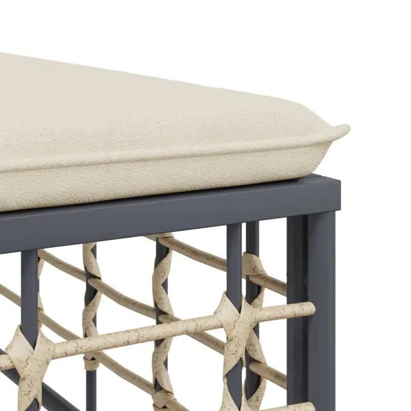 Loungebanken in antraciet poly rattan met gepoedercoat staal - Loungebanken