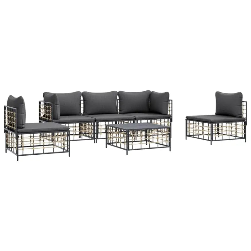 Loungebanken in poly rattan met antraciet materiaal en ruime afmetingen - Loungebanken