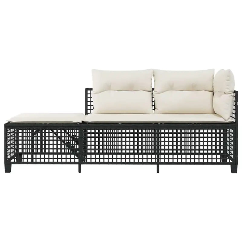 Loungebanken in zwart materiaal met gepoedercoat staal afmetingen - Loungebanken