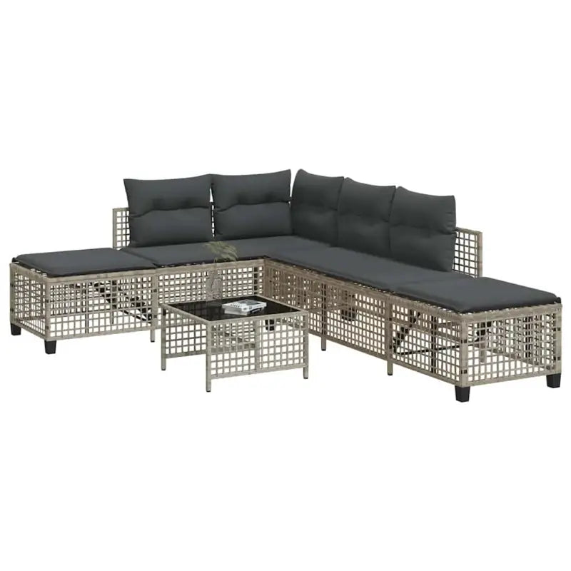 Loungebanken in zwart materiaal met gepoedercoat staal afmetingen - Lichtgrijs / 1 - Loungebanken