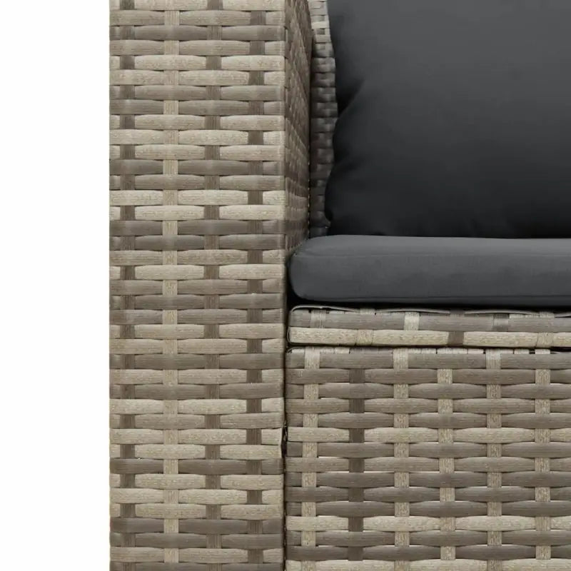 Loungebanken met grijs materiaal en gepoedercoat staal voor buiten - Loungebanken