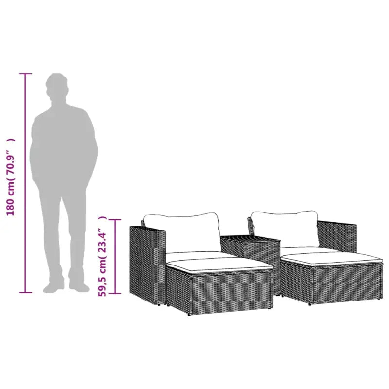 Loungebanken met grijs materiaal en gepoedercoat staal voor buiten - Loungebanken