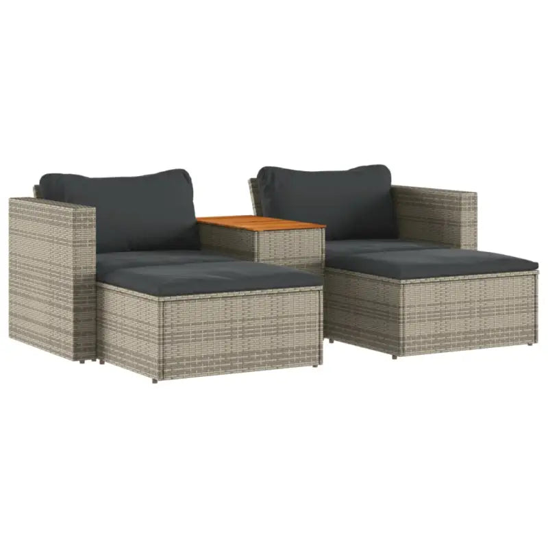Loungebanken met grijs materiaal en gepoedercoat staal voor buiten - Loungebanken