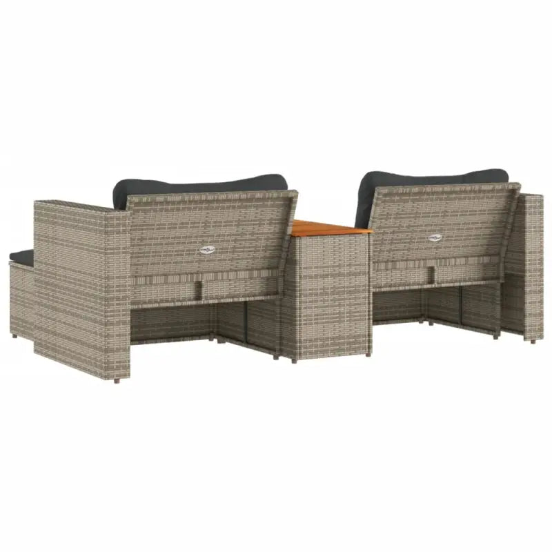 Loungebanken met grijs materiaal en gepoedercoat staal voor buiten - Loungebanken
