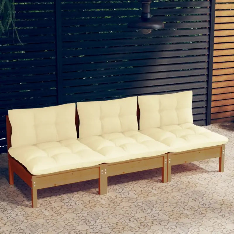 Loungebanken met massief grenenhout voor tuin en terras - Honingbruin / 1 - Loungebanken