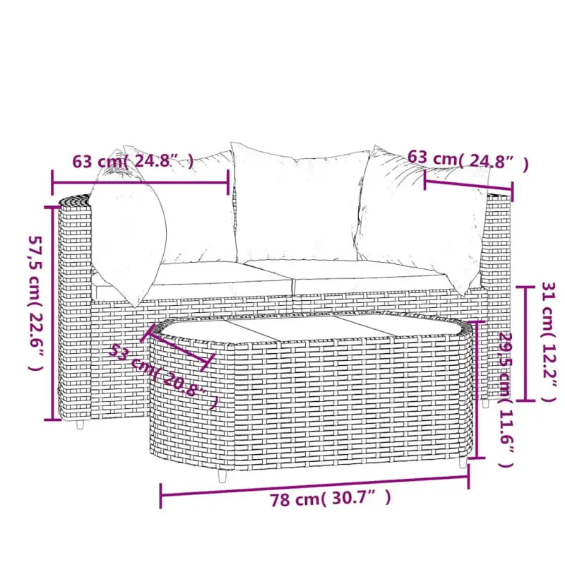 Loungebanken met poly rattan en eenvoudig schoon design - Loungebanken