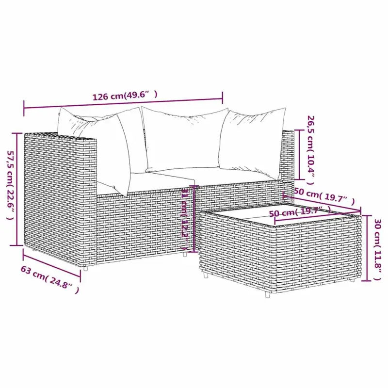 Loungebanken met poly rattan en eenvoudig schoon design - Loungebanken