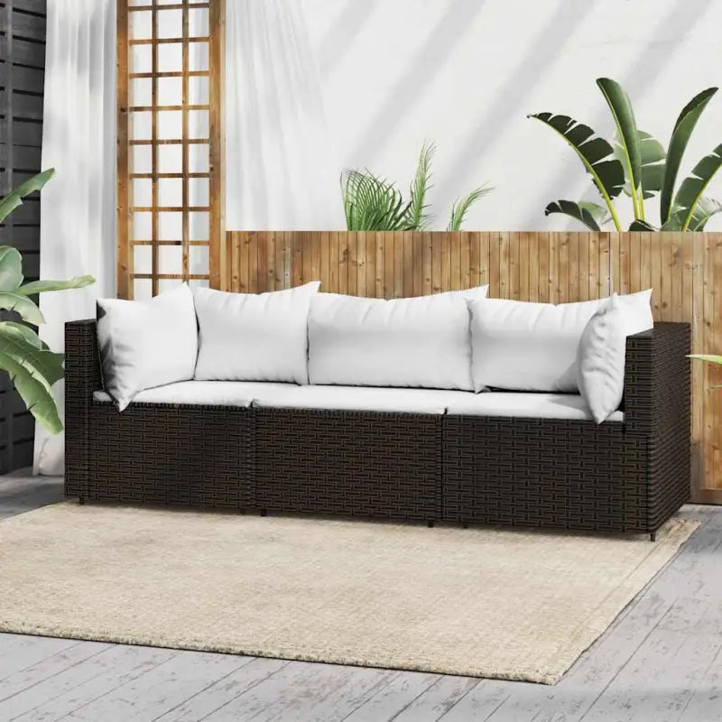 Loungebanken met poly rattan en eenvoudig schoon design - Bruin / 1 / 2x hoek + midden - Loungebanken