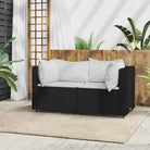 Loungebanken met poly rattan en eenvoudig schoon design - Zwart en wit / 1 / 2x hoek - Loungebanken