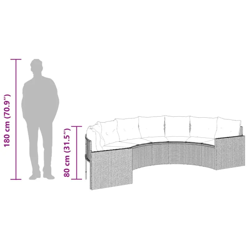 Loungebanken met poly rattan en gepoedercoat staal totale afmetingen - Loungebanken