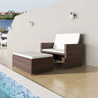 Loungebanken met poly rattan en gepoedercoat stalen frame voor buiten - Bruin / 1 - Loungebanken