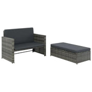 Loungebanken met poly rattan en gepoedercoat stalen frame voor buiten - Loungebanken