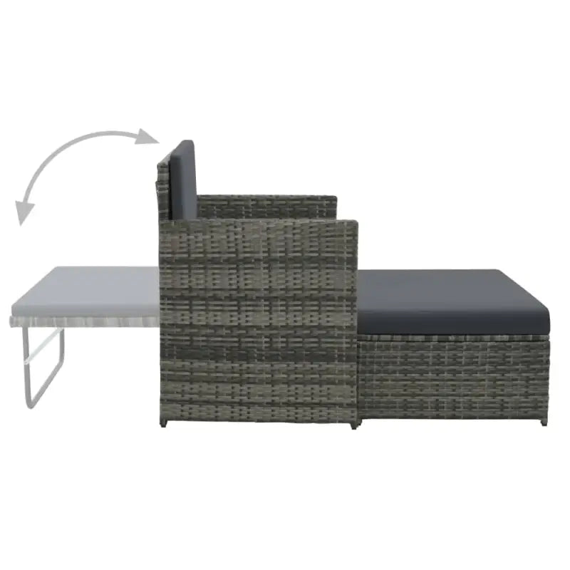 Loungebanken met poly rattan en gepoedercoat stalen frame voor buiten - Loungebanken
