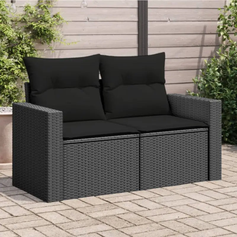 Loungebanken met poly rattan en waterdichte zak voor comfortabele zitervaring - Zwart / 1 / zonder opbergruimte
