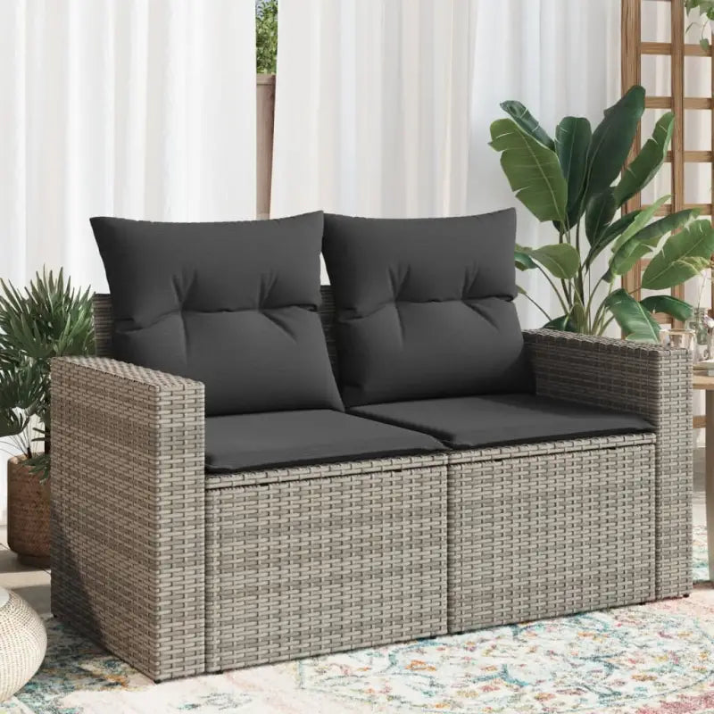 Loungebanken met poly rattan en waterdichte zak voor comfortabele zitervaring - Grijs / 1 / zonder opbergruimte