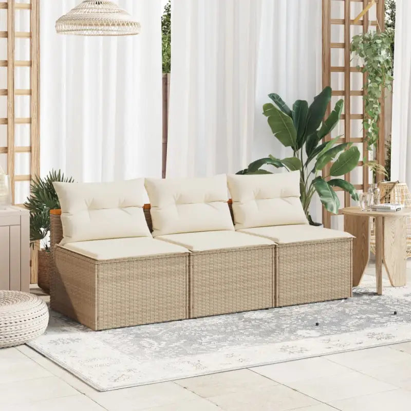 Loungebanken met poly rattan voor een comfortabele zitervaring - Beige / 1 - Loungebanken