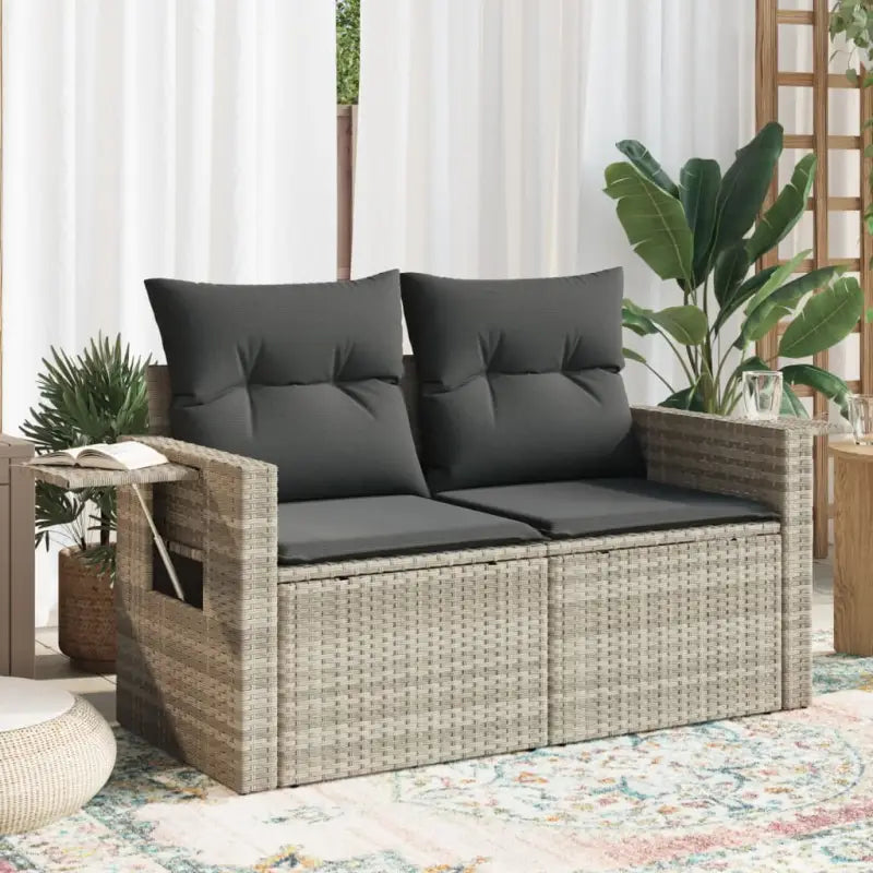 Loungebanken met poly rattan voor een comfortabele zitervaring buiten - Lichtgrijs / 1 / zonder opbergruimte