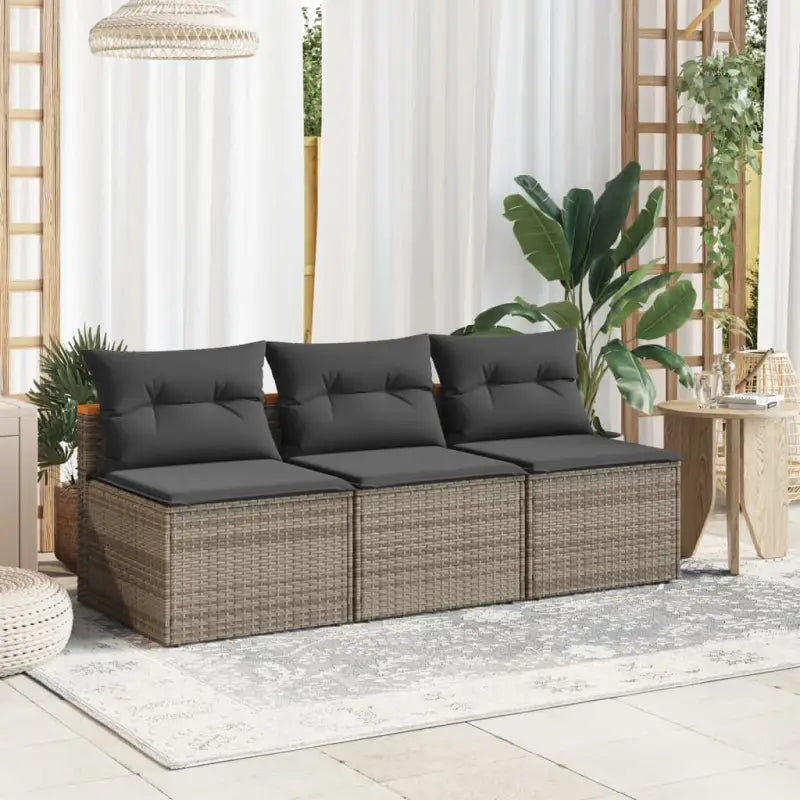 Loungebanken met poly rattan voor een comfortabele zitervaring - Grijs / 1 - Loungebanken