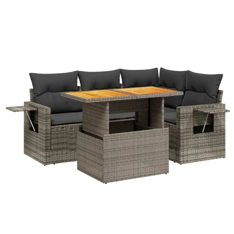 Loungebanken set in grijs materiaal van gepoedercoat staal voor tuin - Tuinsets