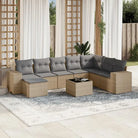 Loungebanken uit zwart materiaal en gepoedercoat staal voor je tuin - beige en lichtgrijs / Met tafel - Tuinsets