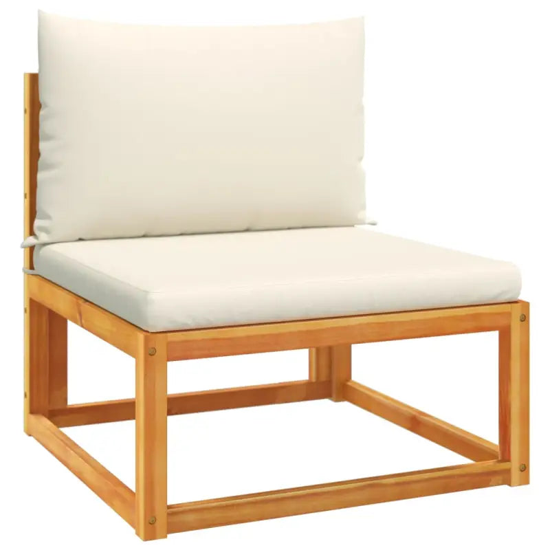 Loungebanken van massief acaciahout met comfortabele zit- en rugkussens - Loungebanken