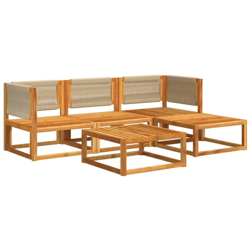 Loungebanken van massief acaciahout met comfortabele zit- en rugkussens - Loungebanken