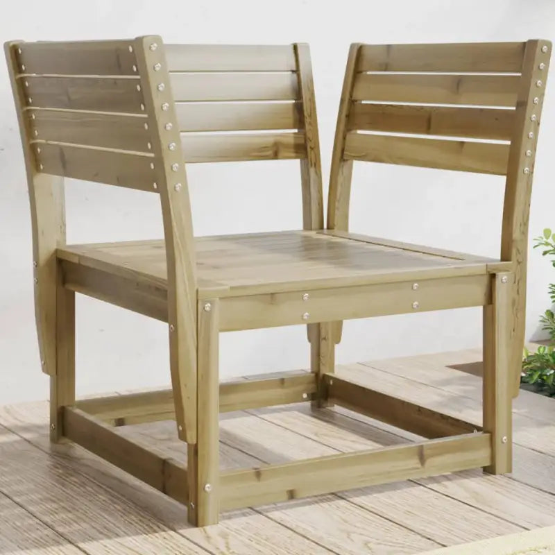 Loungebanken van massief grenenhout met gelat ontwerp voor tuin en terras - Naturel geïmpregneerd / zonder kussens / 1