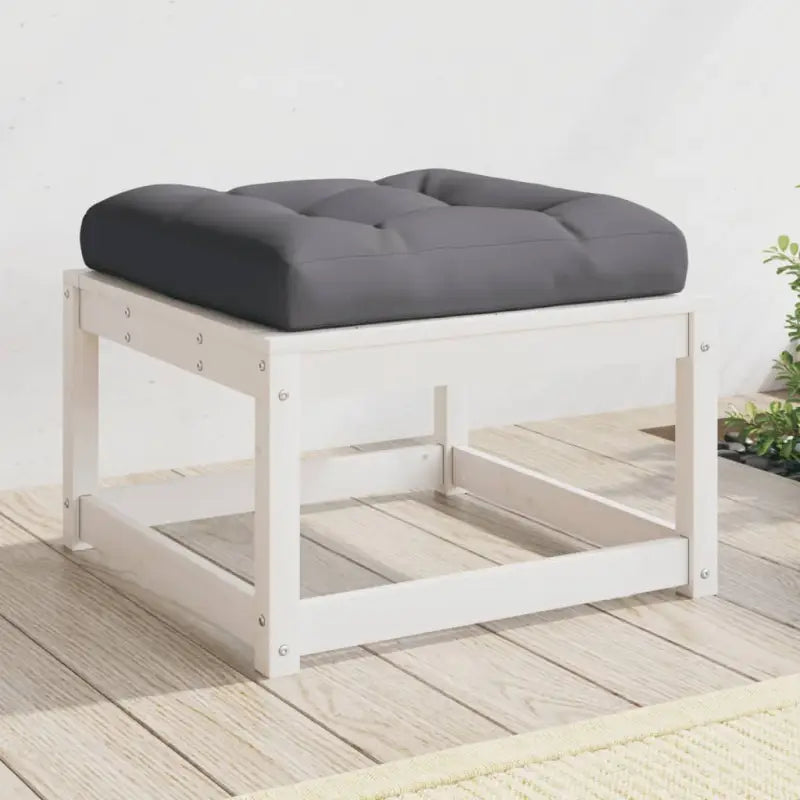 Loungebanken van massief grenenhout met modulair ontwerp voor je tuin - Wit / met kussens / 1 - Loungebanken