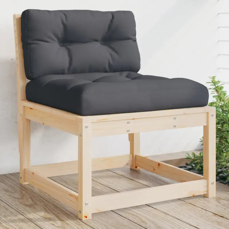Loungebanken van massief grenenhout met modulair ontwerp voor tuin en terras - Natuurlijk grenenhout / met kussens / 1