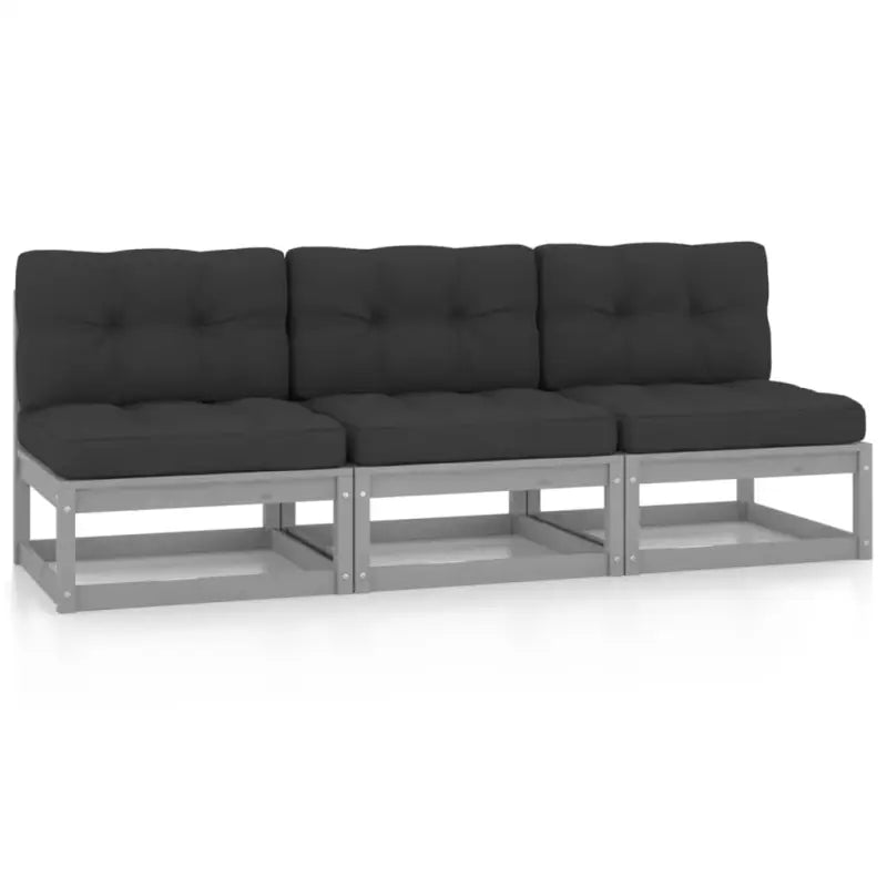Loungebanken van massief grenenhout voor comfortabel buitengebruik - Grijs / 1 / Ja - Loungebanken