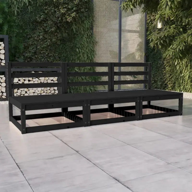 Loungebanken van massief grenenhout voor comfortabel buitengebruik - Zwart / 1 / Nee - Loungebanken