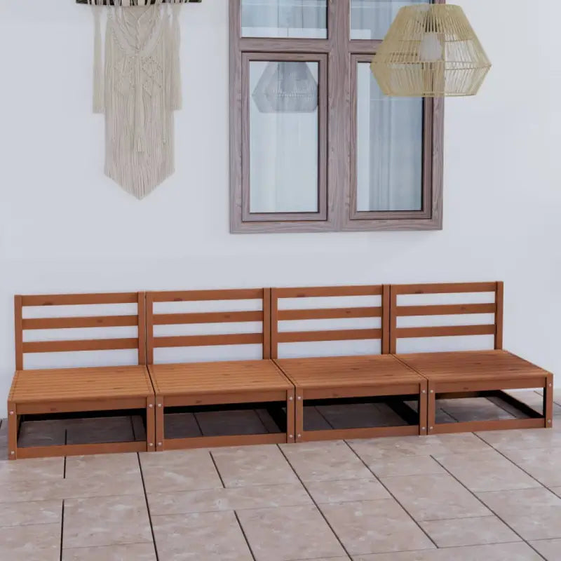 Loungebanken van massief grenenhout voor ontspannen buitengebruik - Honingbruin / 1 / Nee - Loungebanken