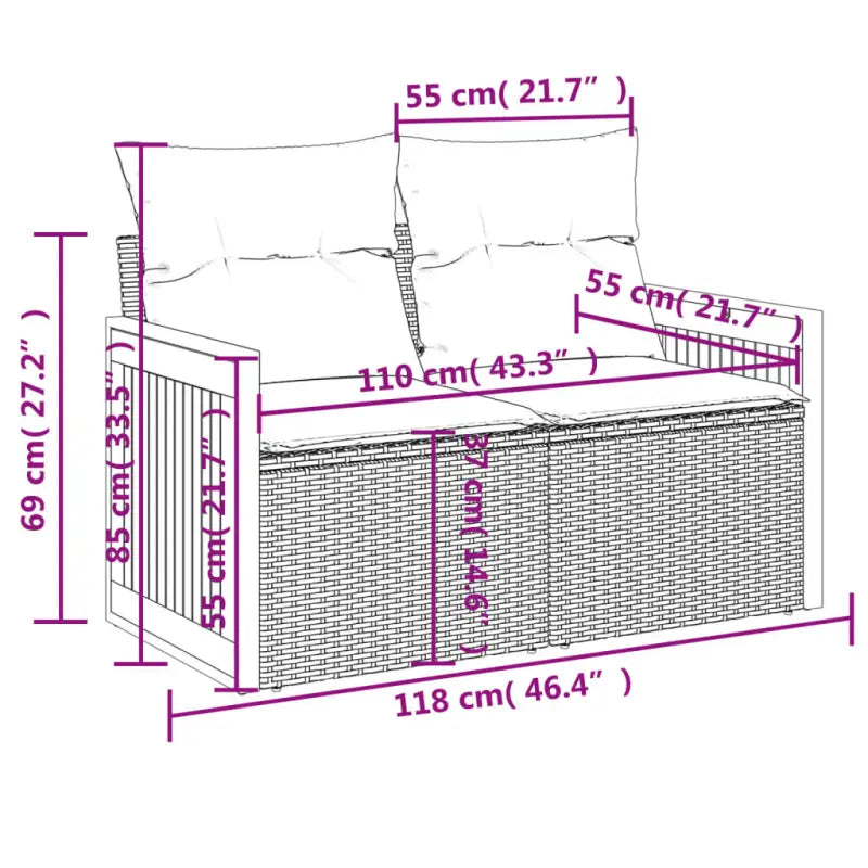 Loungebanken van poly rattan voor een comfortabele zitervaring met wasbare hoes - Loungebanken