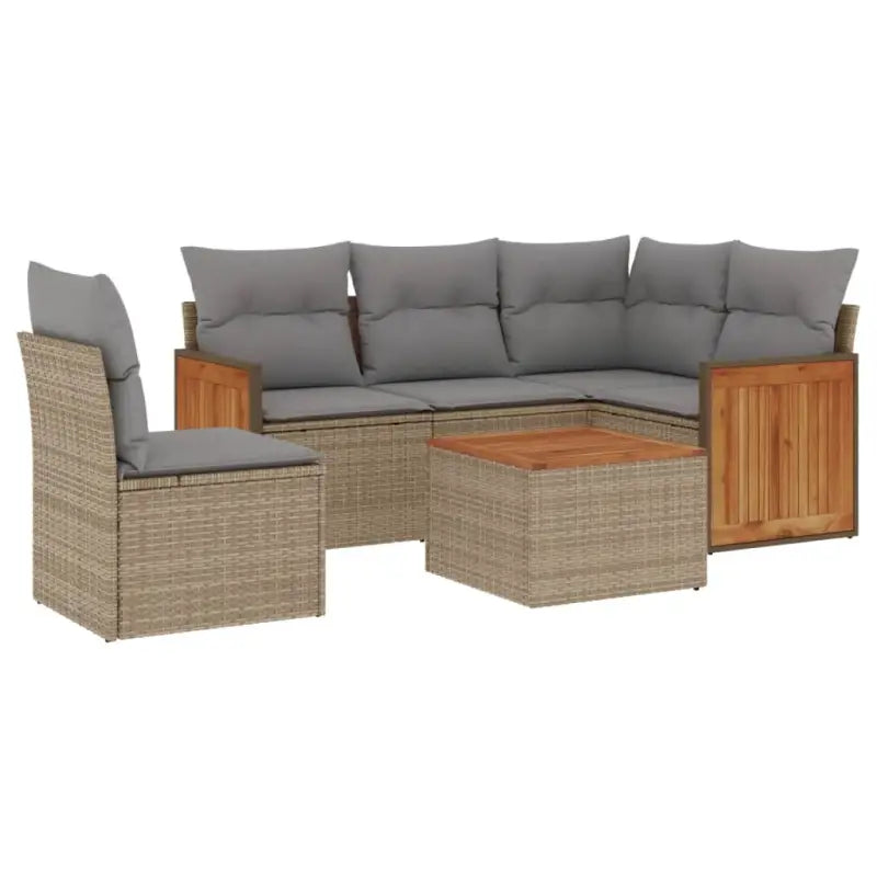 Loungebanks in beige materiaal en gepoedercoat staal met waterdichte zak - Tuinsets