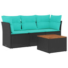 Loungebanks voor tuin met gepoedercoat staal en poly rattan - Tuinsets
