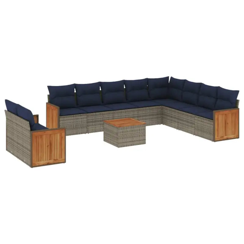 Loungebankset in grijs materiaal met gepoedercoat staal en waterdichte zak - Tuinsets