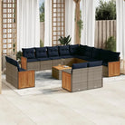 Loungebankset met grijs materiaal en waterdichte zak voor terras - Tuinsets