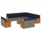 Loungebankset met grijs materiaal en waterdichte zak voor terras - Tuinsets