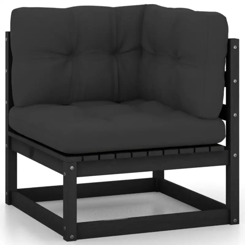 Loungebankset van massief grenenhout met rug- en zijkussen - Tuinsets