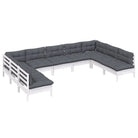 Loungebankset van massief grenenhout voor in de tuin - Tuinsets