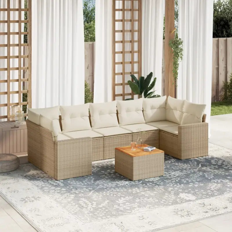 Loungebaset in beige materiaal van gepoedercoat staal met afmetingen - Tuinsets