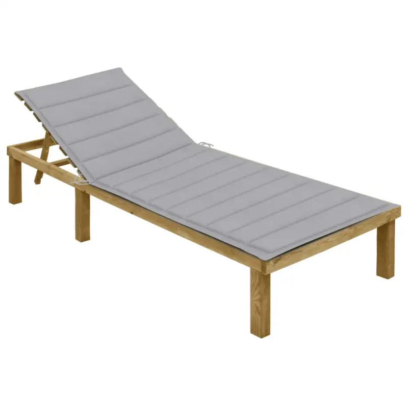 Loungebed van geïmpregneerd grenenhout met kussen voor buiten - Ligstoelen