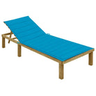 Loungebed van geïmpregneerd grenenhout met kussen voor buiten - Blauw / 1 - Ligstoelen