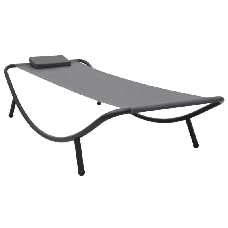 Loungebed voor tuin terras en strand van weerbestendig oxford stof - Grijs / 200 x 90 cm - Tuinbedden