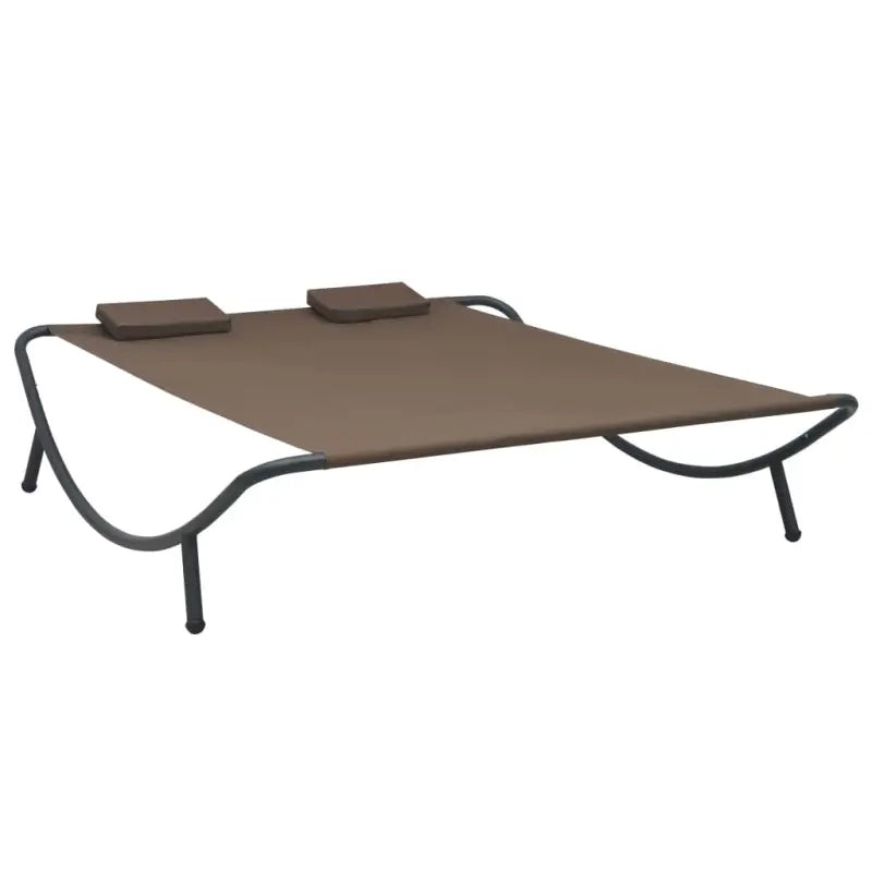Loungebed voor tuin terras of strand van weerbestendig oxford stof - Bruin - Tuinbedden
