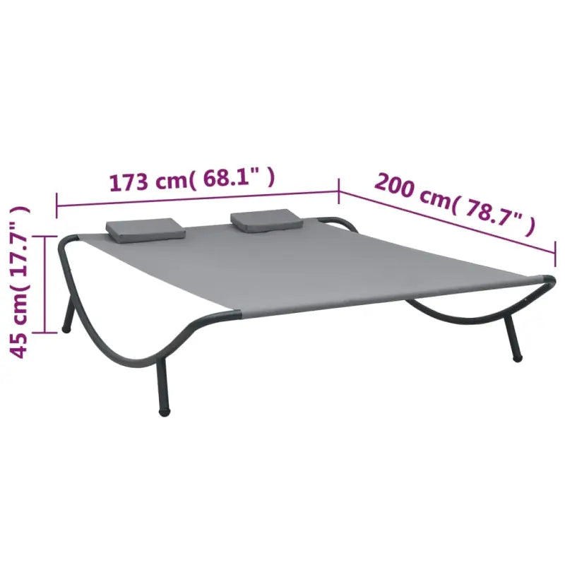 Loungebed voor tuin terras of strand van weerbestendig oxford stof - Tuinbedden