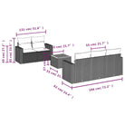 Loungebouwset voor tuin of terras met waterdichte tas en grijs materiaal - Grijs - Tuinsets