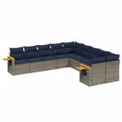 Loungebuitenset in grijs materiaal met waterdichte tas en gepoedercoat staal - Tuinsets