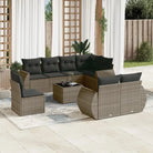 Loungeen set met waterdichte tas en gepoedercoat staal in beige - Grijs / Met tafel - Tuinsets