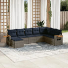 Loungehoek in grijs materiaal met gepoedercoat staal en waterdichte tas - Grijs en blauw / Zonder tafel - Tuinsets